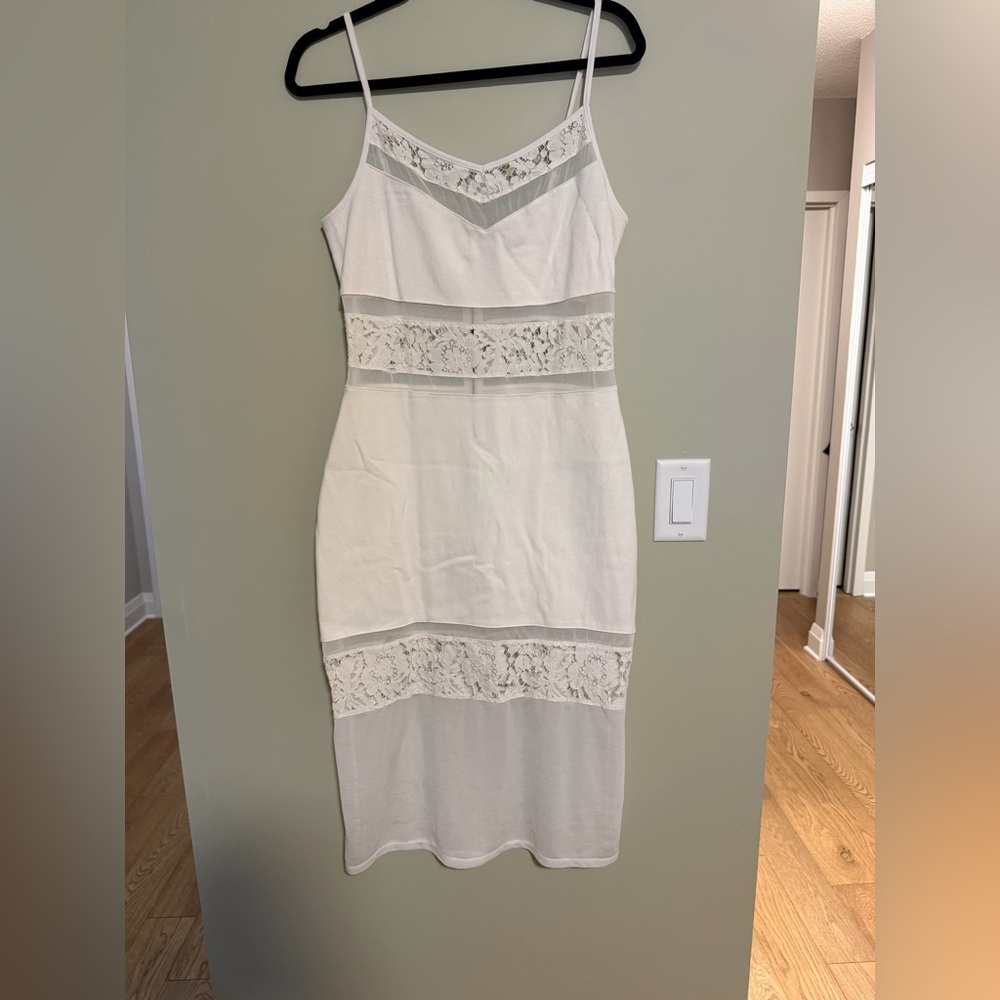 French Connection White Textured Dress